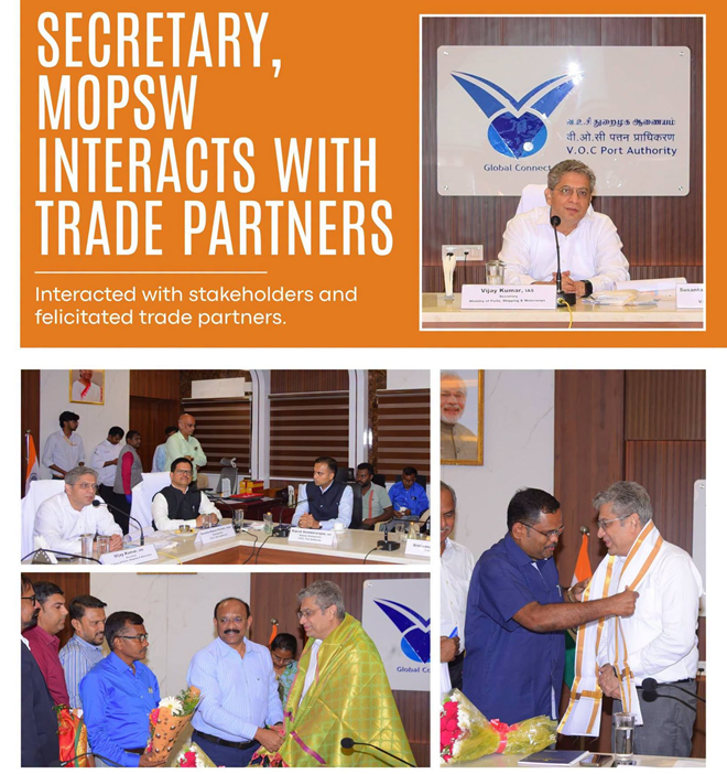 Secretary, Ministry of Ports interacts with traders, terminal operators